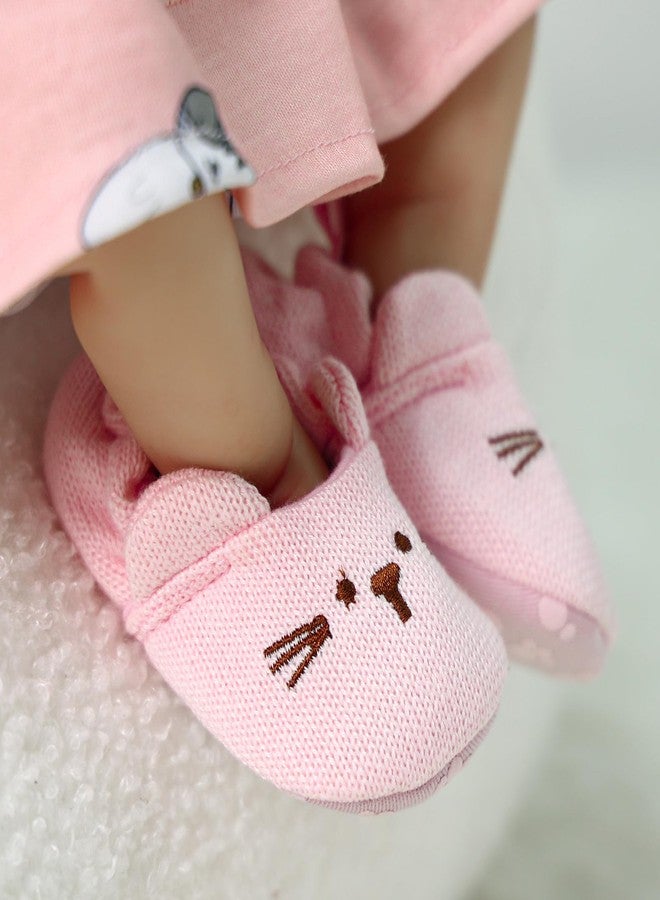 BABESIDE Baby Doll Shoes for 20-26 Inch Dolls, Reborn Baby Doll Shoes with Cute Paw Patterns fit Realistic Baby Doll Girls, Only Pink Reborn Dolls Shoes - Image 5